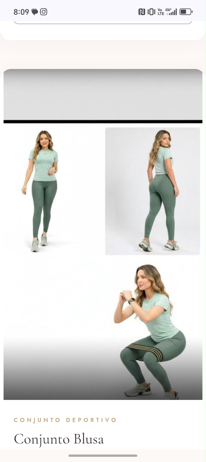Conjunto blusa verde salvia