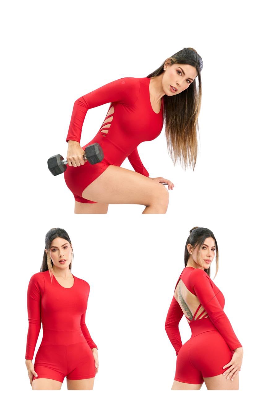 Enterizo rojo manga larga